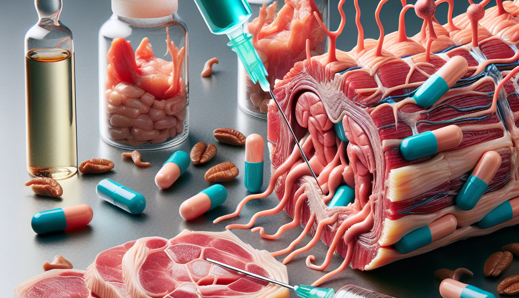 Infusion de peptides sur les modifications morphologiques des tissus carnés